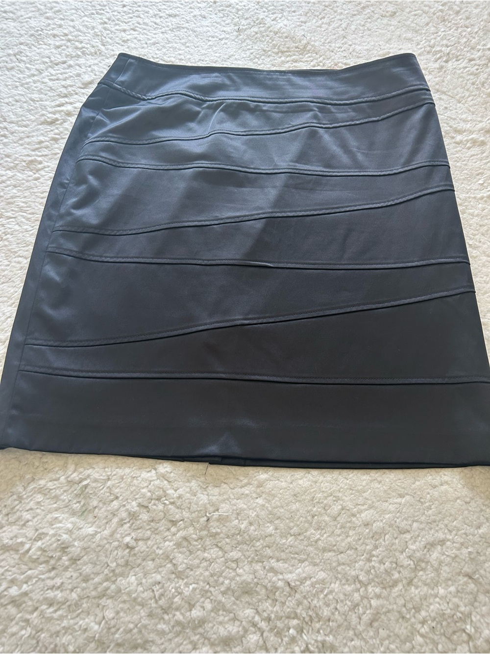 Alfani Black Mini Skirt with Subtle Horizontal Paneling